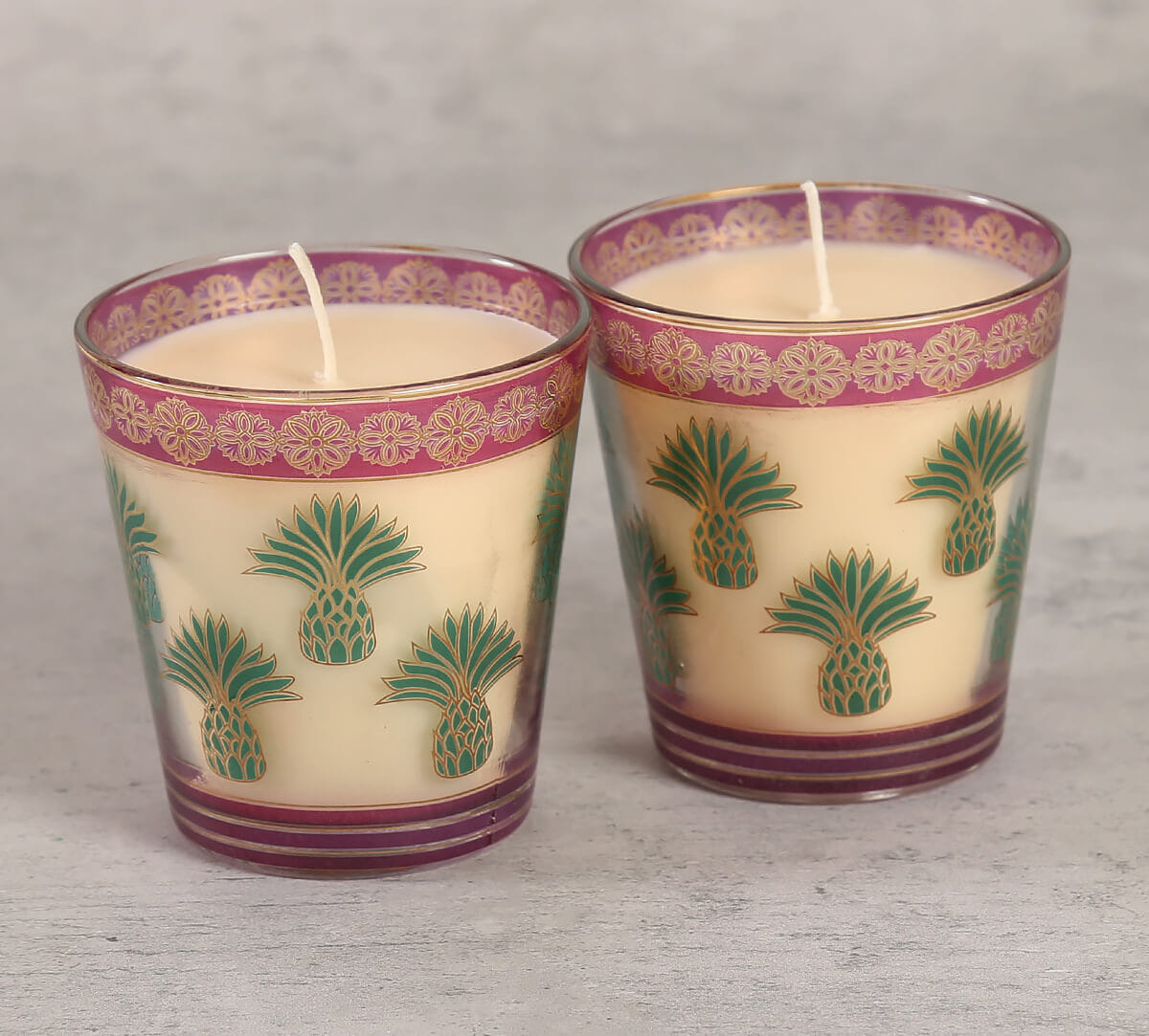 Pineapple Stem Green Candle Votive