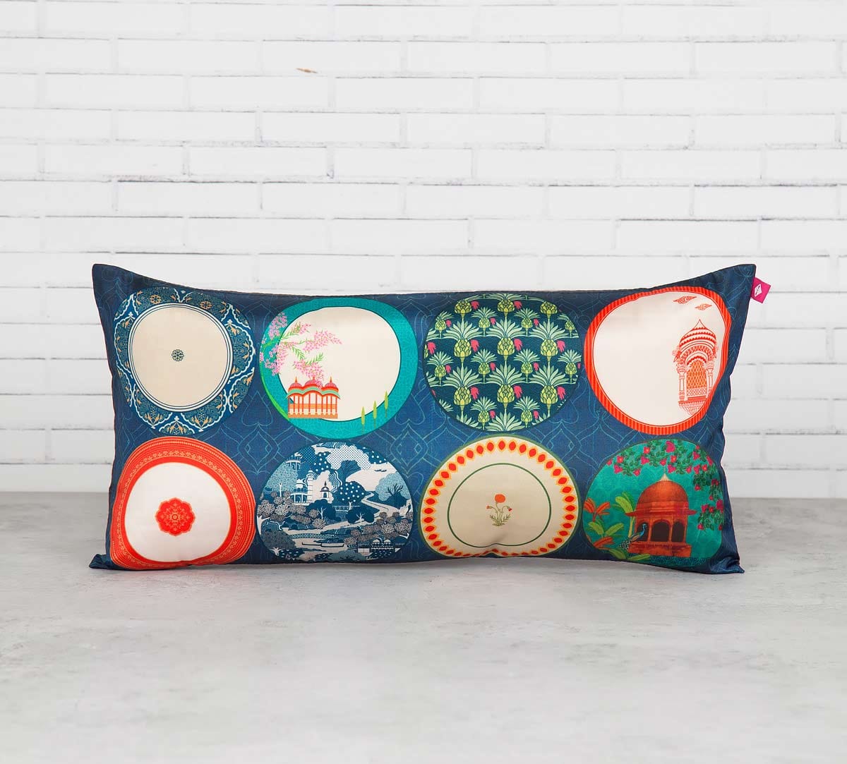 Platter Portrayal 16" x 8" Blended Taf Silk Cushion Cover