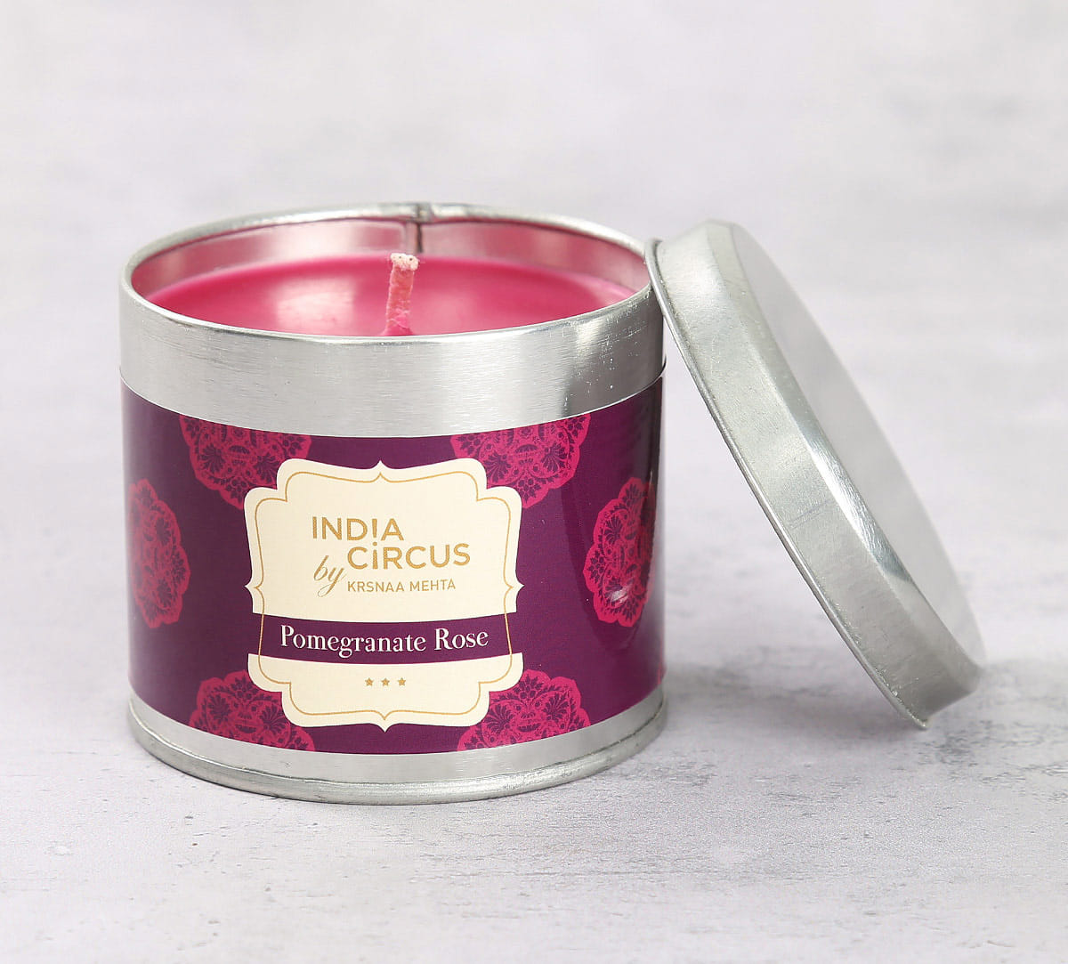 Pomegranate Rose Tin Candle