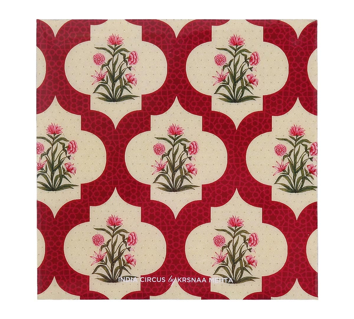 Poppy Flower MDF Table Coaster Set of 6