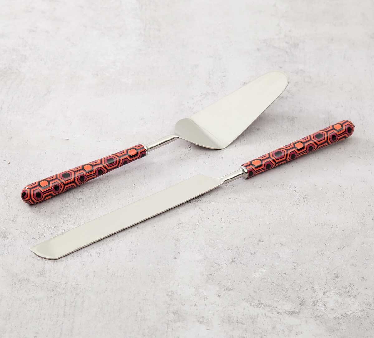 Prismatic Hexagons Cake Cutter & Server Set of 2