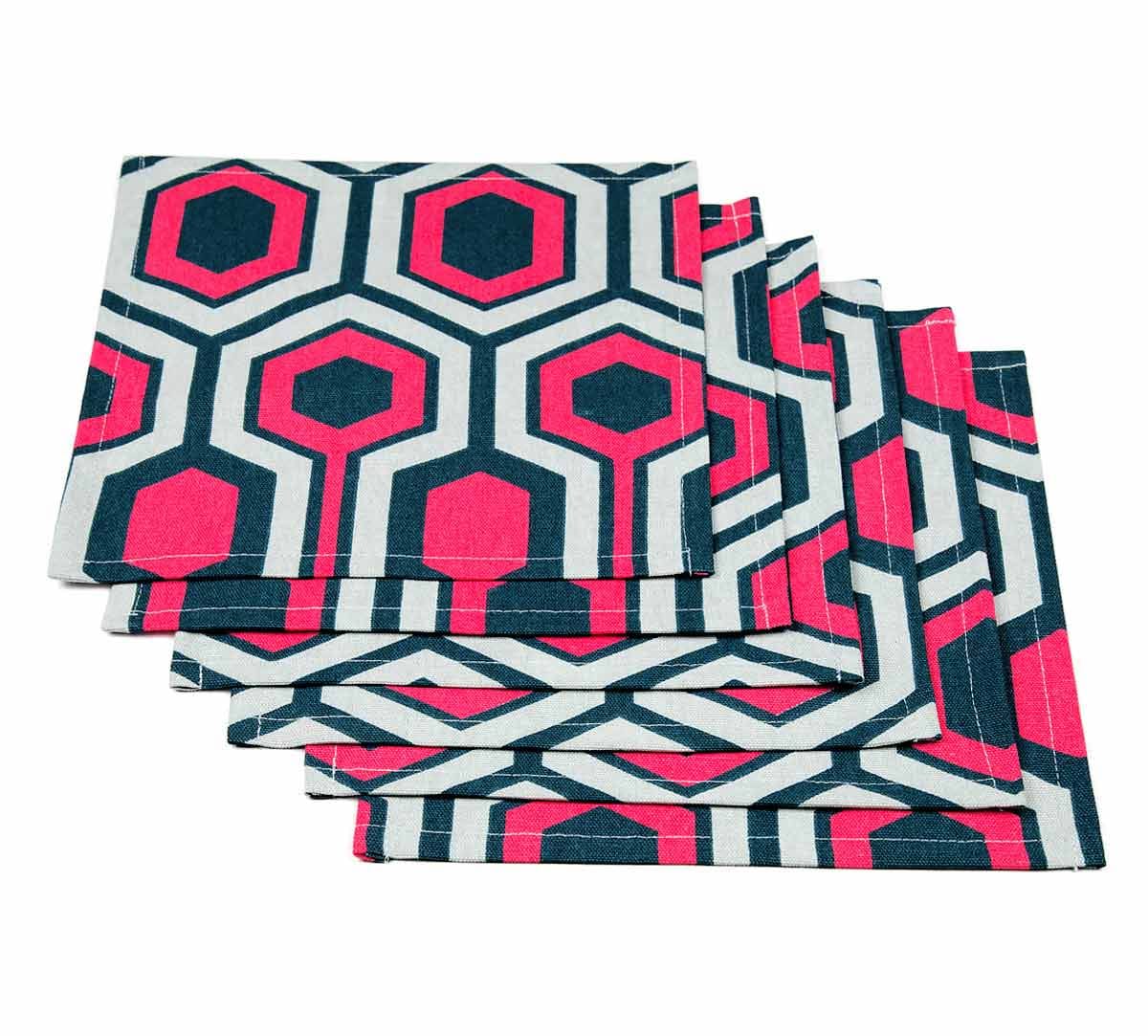 Prismatic Hexagons Cocktail Napkins (Set of 6)