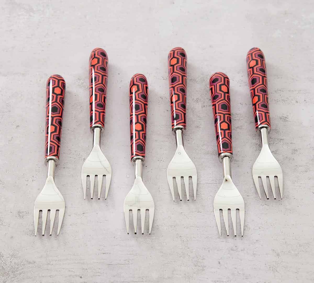 Prismatic Hexagons Fruit Fork Set of 6