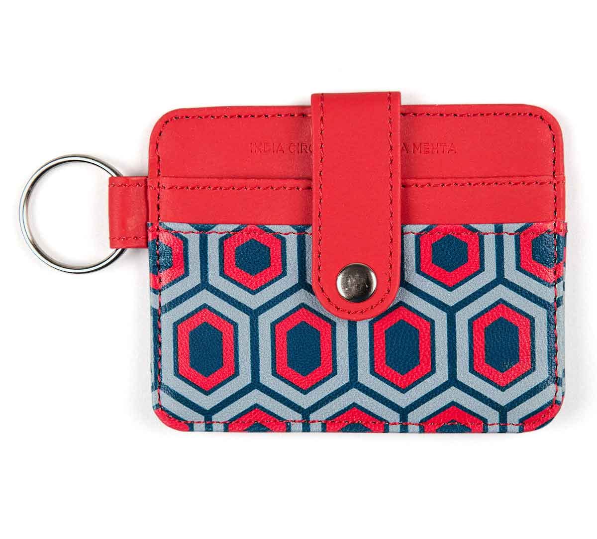 Prismatic Hexagons Keychain Card Holder