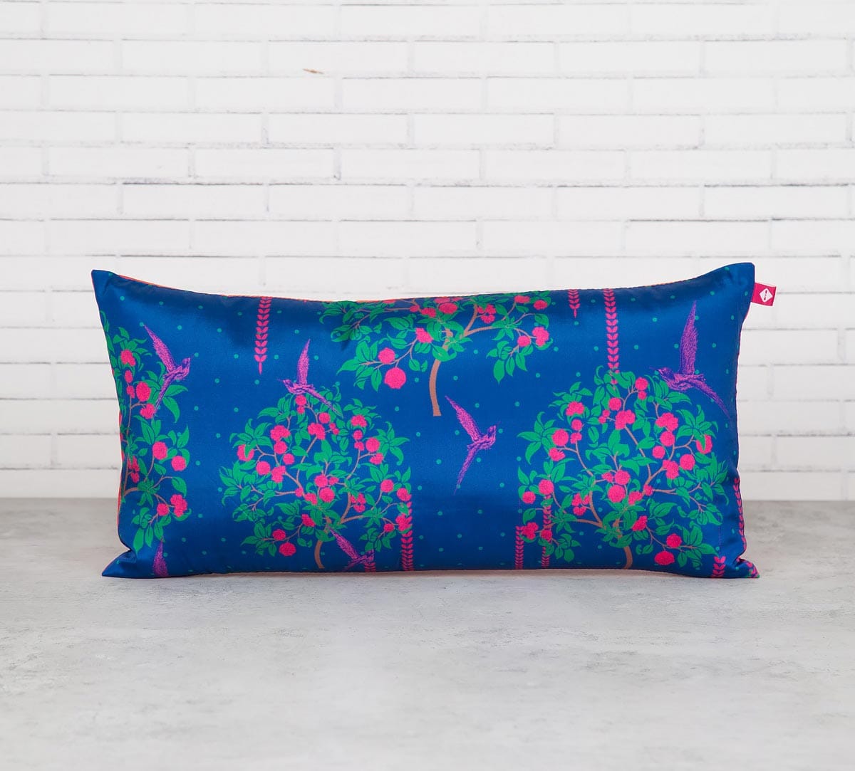 Prussian Berry Pecker 16" x 8" Blended Taf Silk Cushion Cover