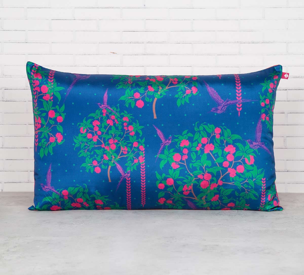 Prussian Berry Pecker 20" x 12" Blended Taf Silk Cushion Cover