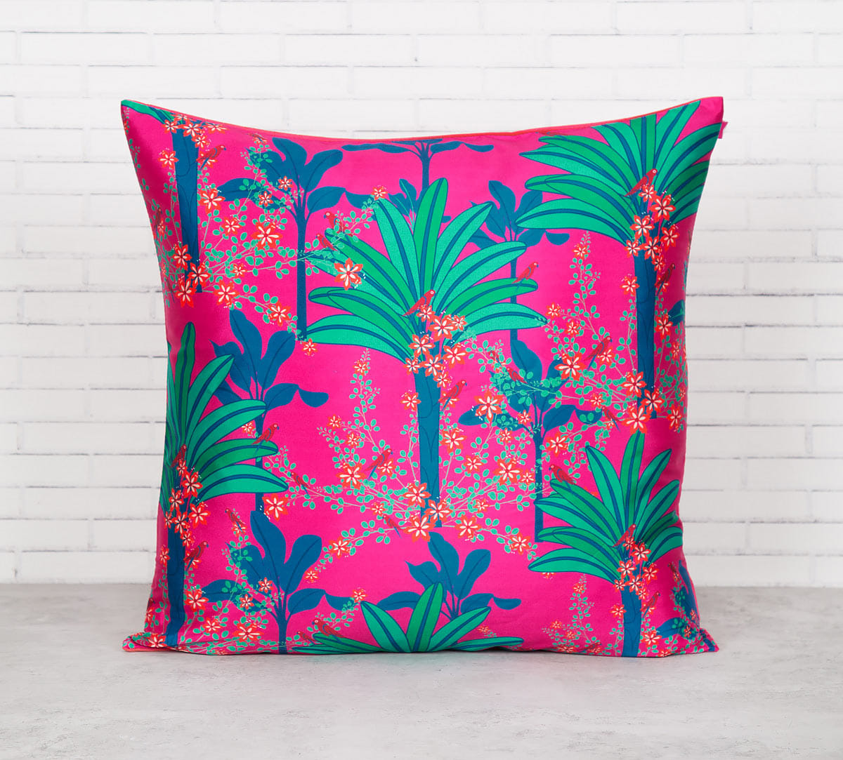 Royal Palms Blended Taf Silk Cushion Cover
