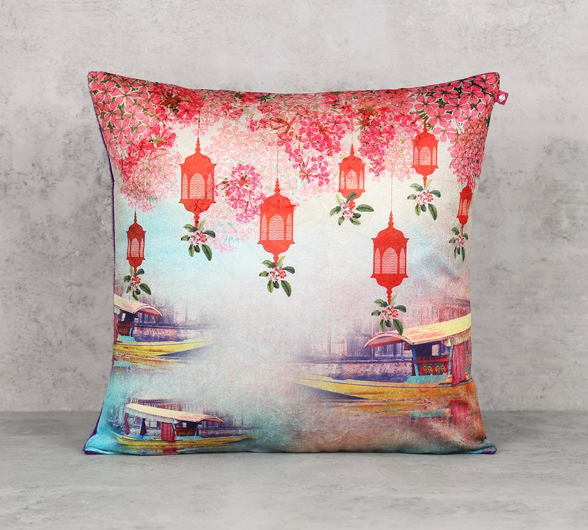 Scarlet Shadow Blend Velvet Cushion Cover