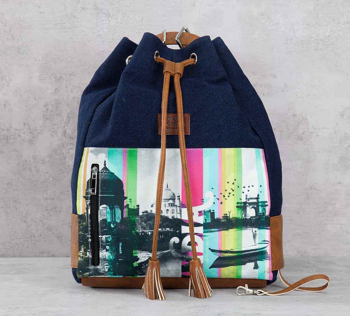 Strokes of India Denim Hobo Bag