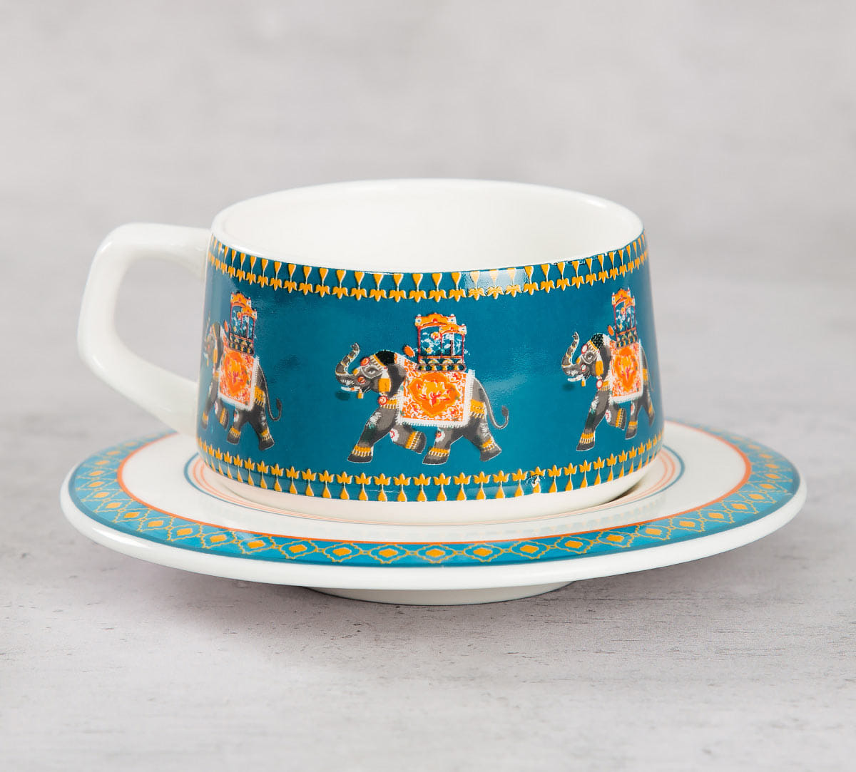 Swirling Safari Cup and Saucer (Set of 6)