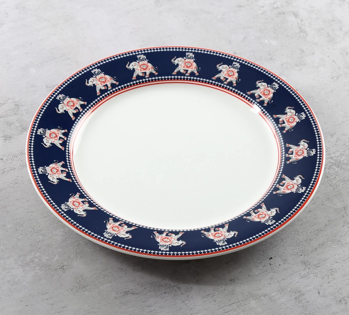Swirling Safari Navy Blue Dinner Plate