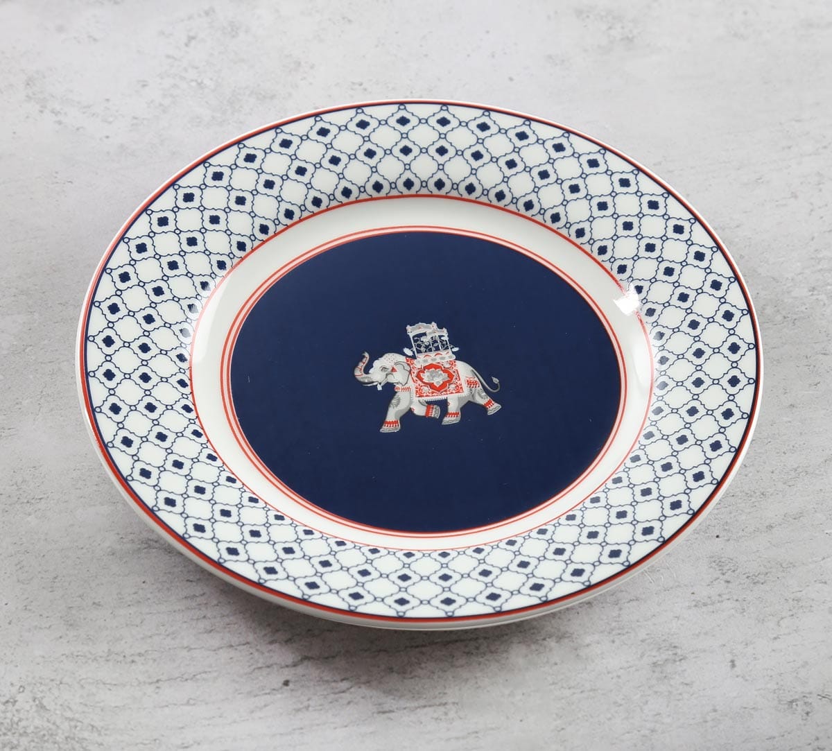 Swirling Safari Navy Blue Quarter Plate
