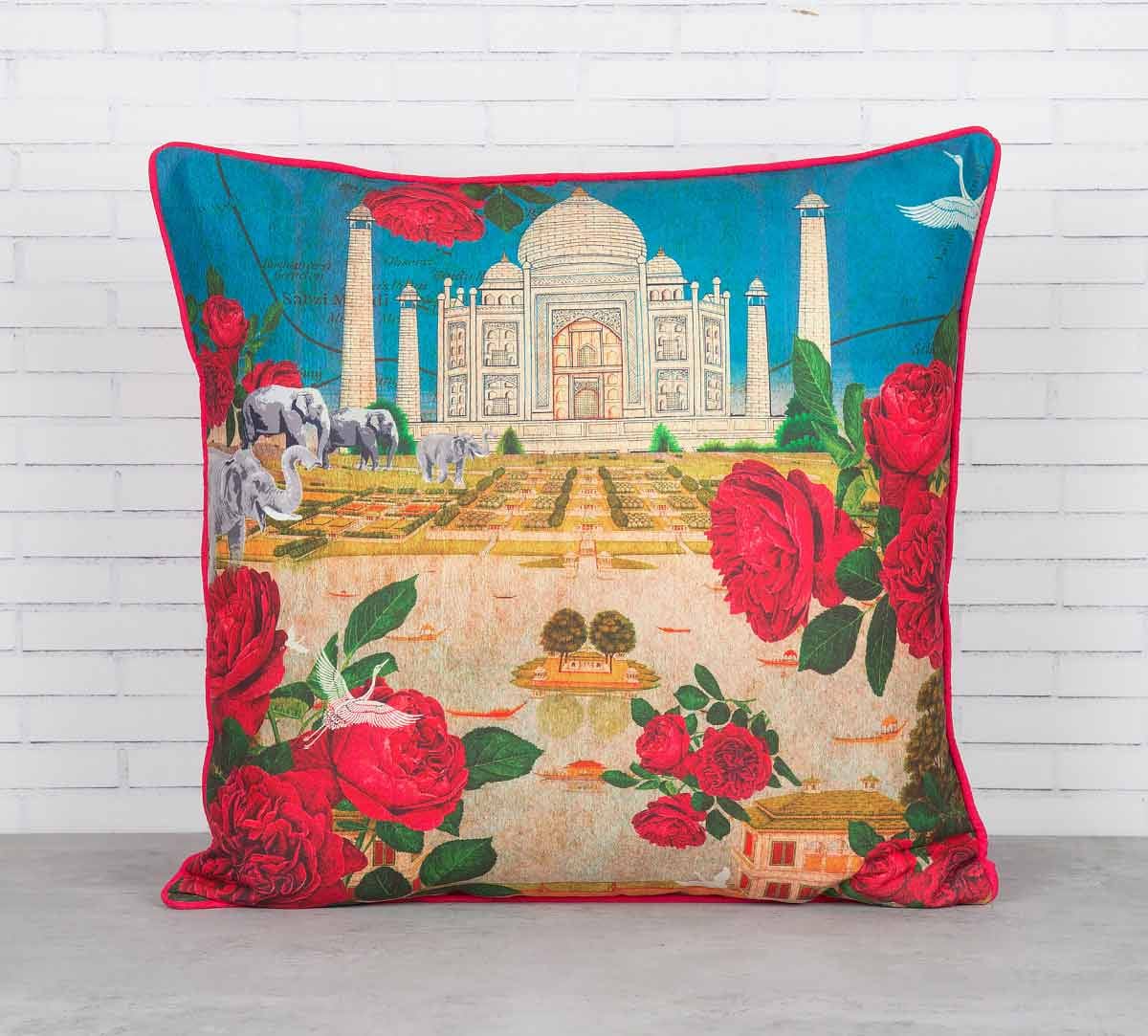 Taj Ka Raj Satin Blend Cushion Cover