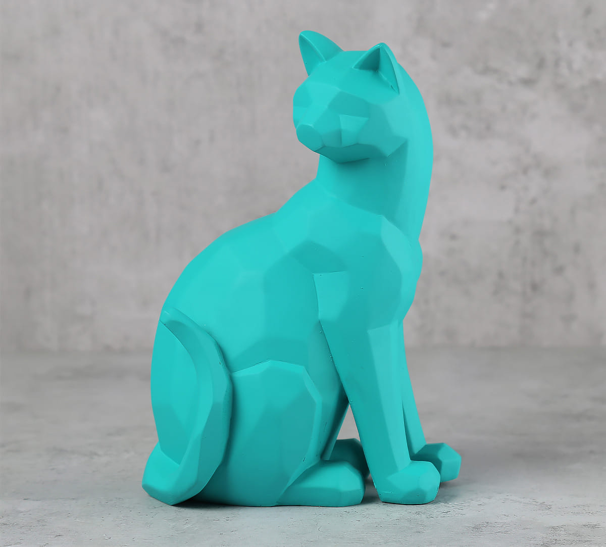 Teal Cat Figurine