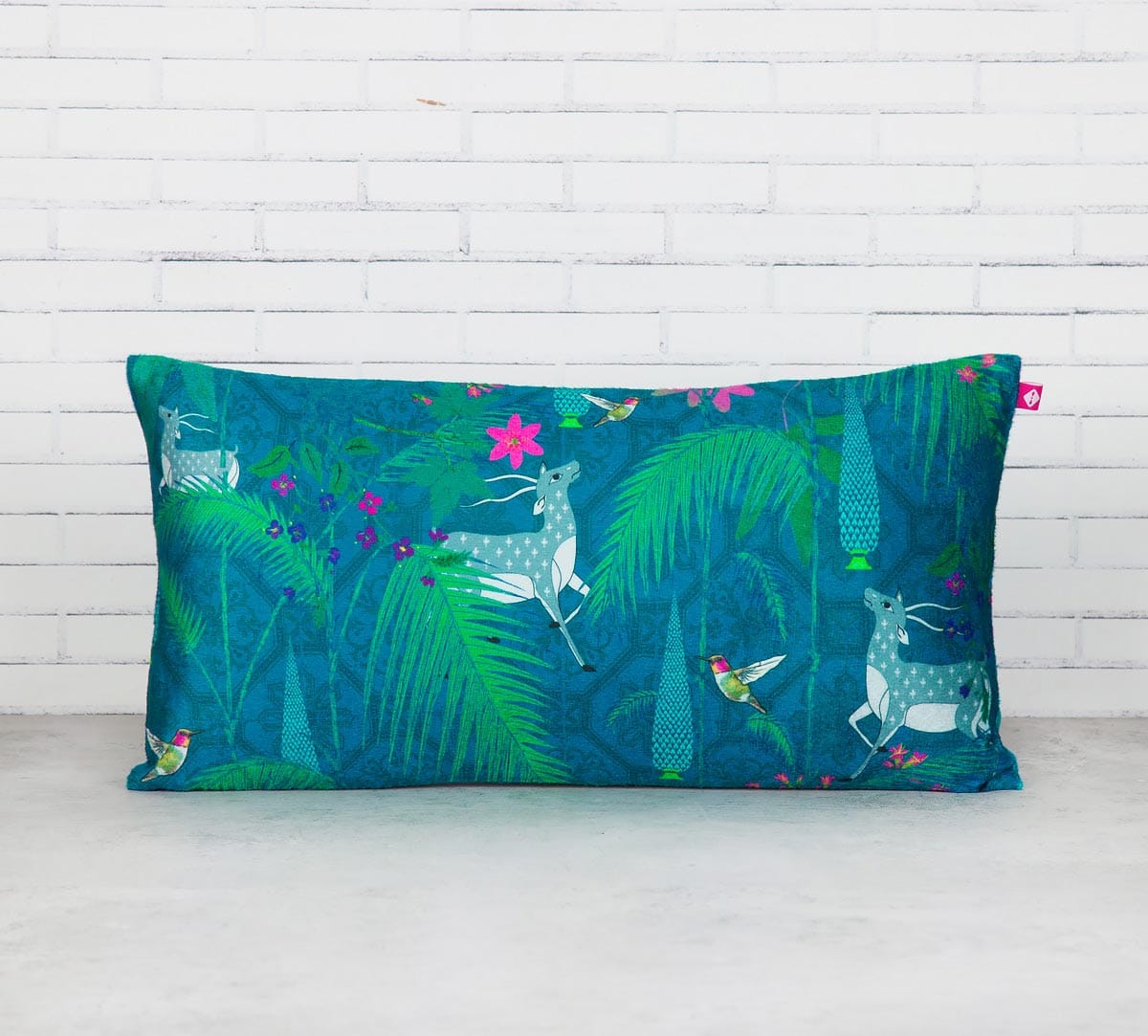 Teal Forest Fetish 16" x 8" Blended Velvet Cushion Cover