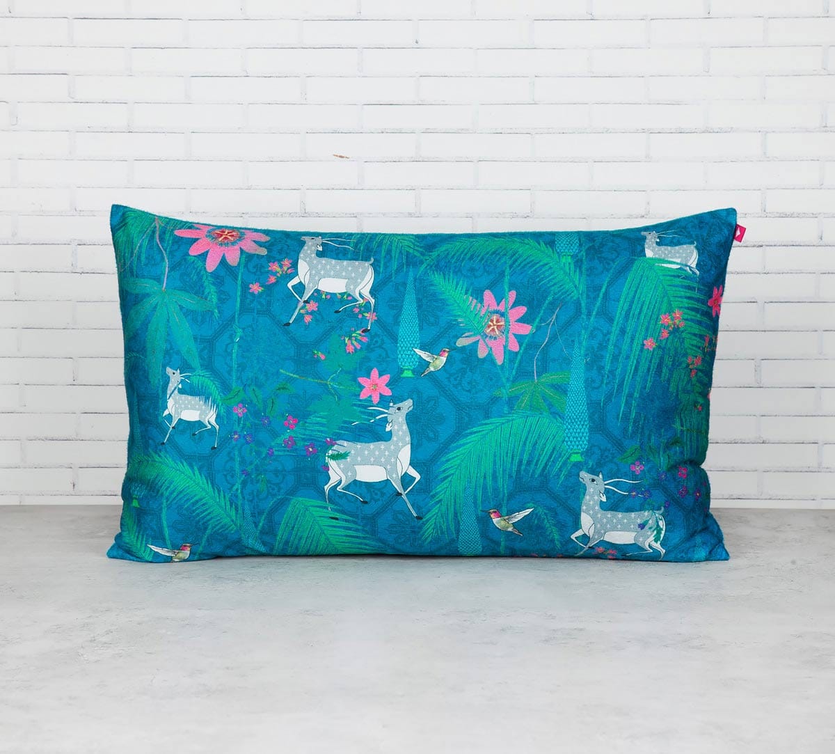 Teal Forest Fetish 20" x 12" Blended Velvet Cushion Cover