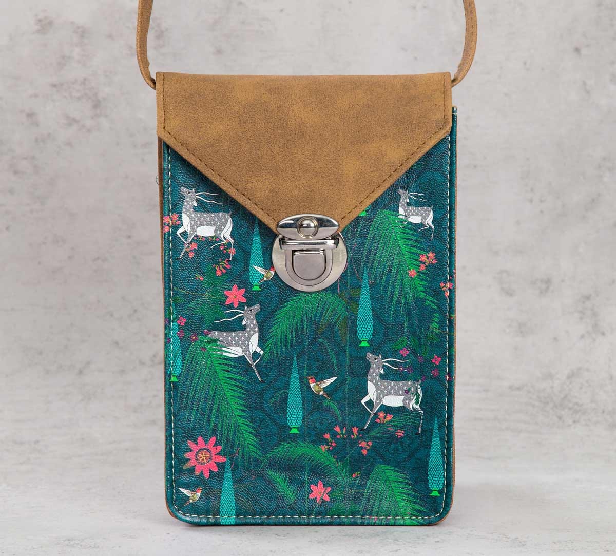 Teal Forest Fetish Mobile Sling Bag