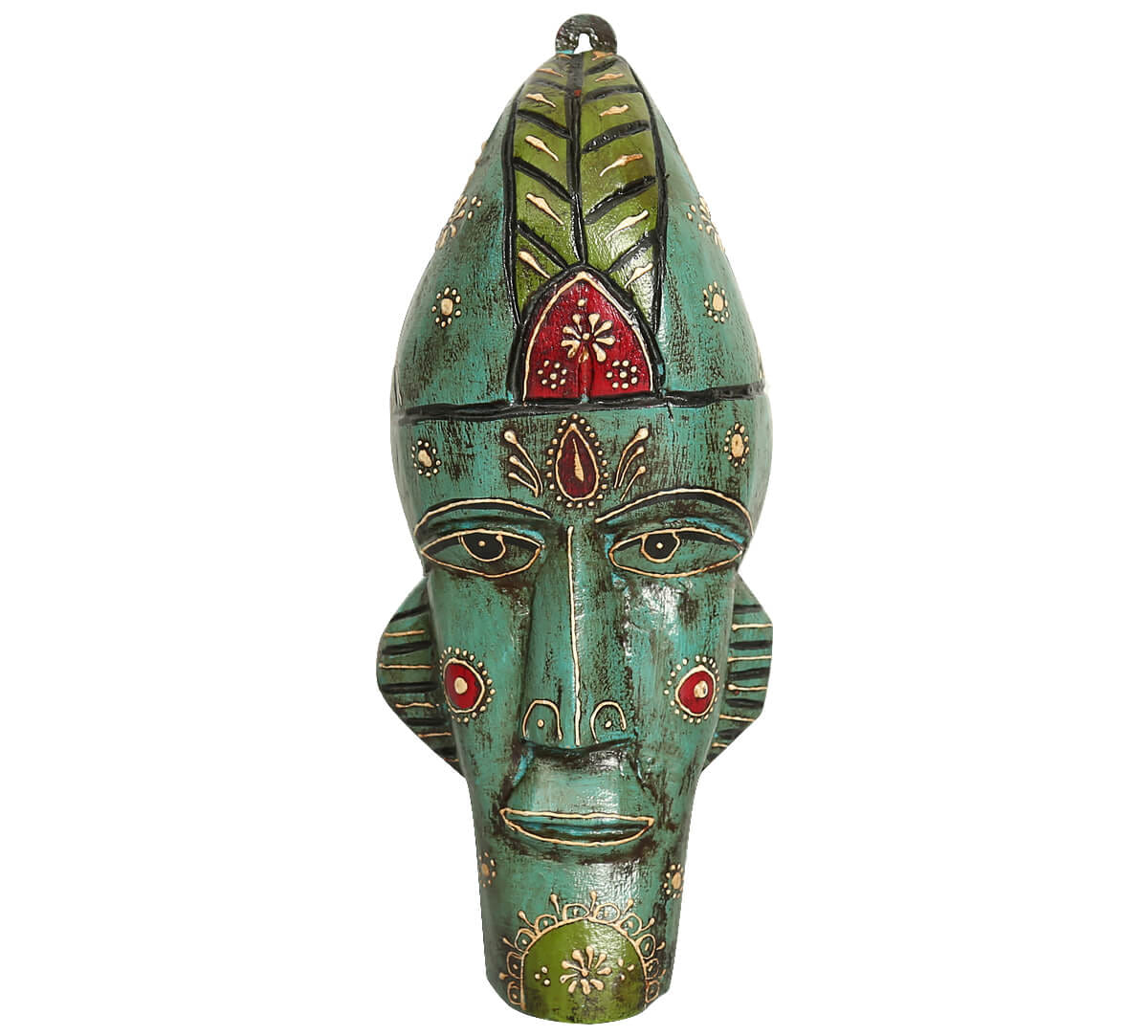 Teal Leprechaun Decorative Wooden Mask