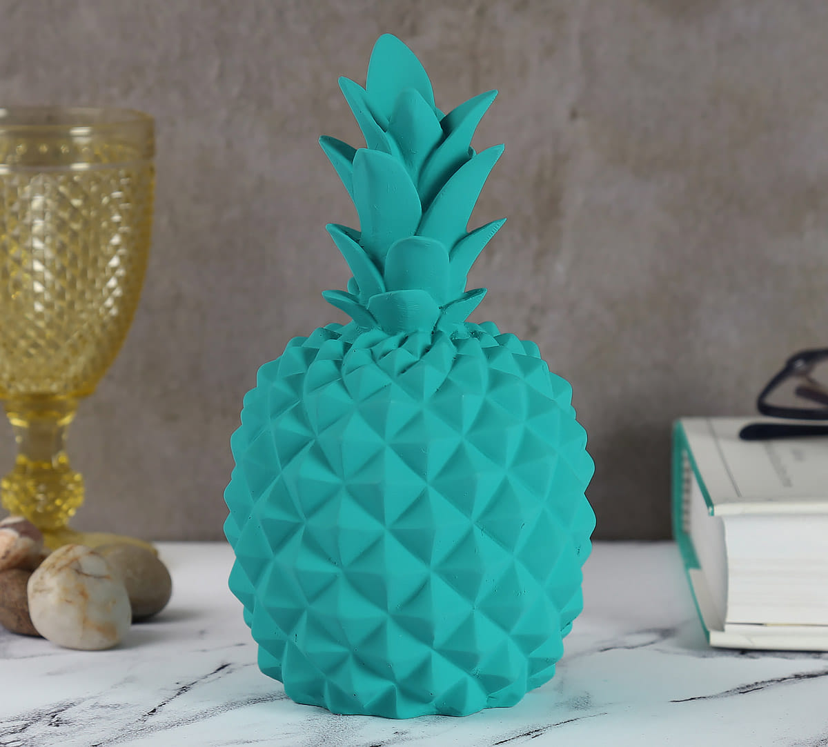 Teal Pineapple Decor Accent
