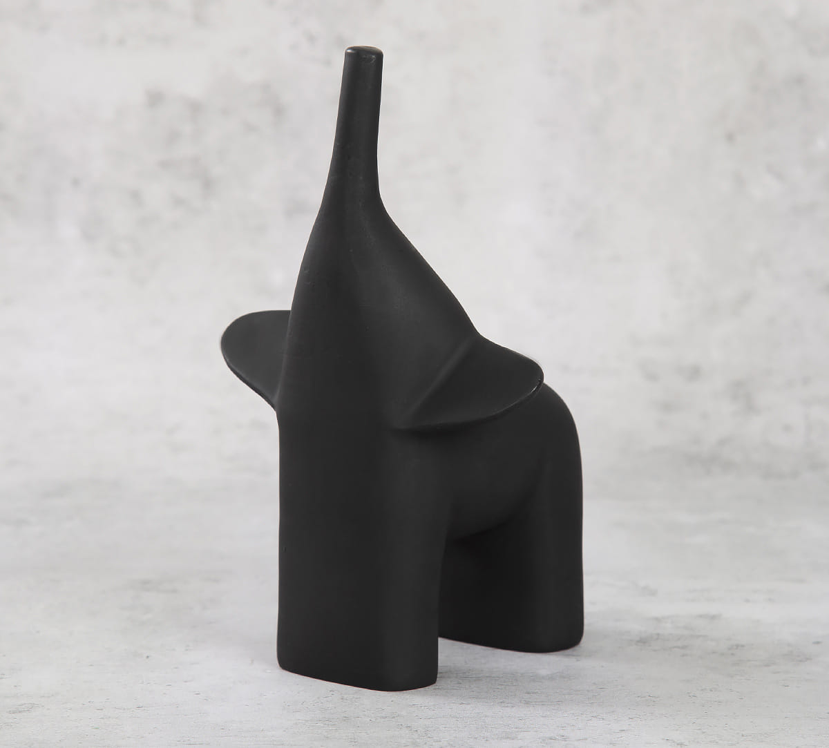 The Black Happy Elephant Figurine