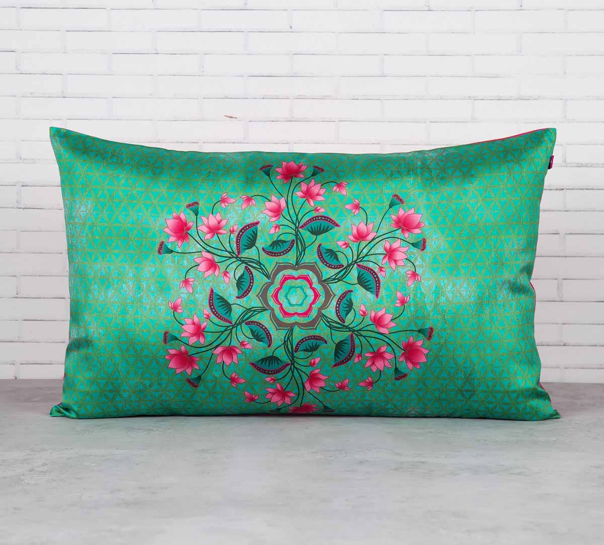 The Lotus Chronometer 20" x 12" Blended Taf Silk Cushion Cover