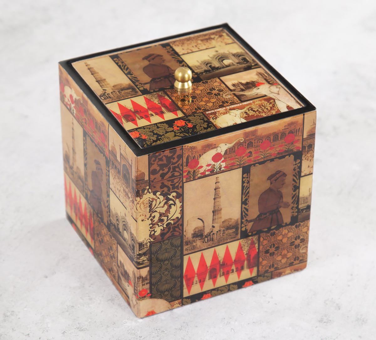 The Mughal Era Square Storage Box
