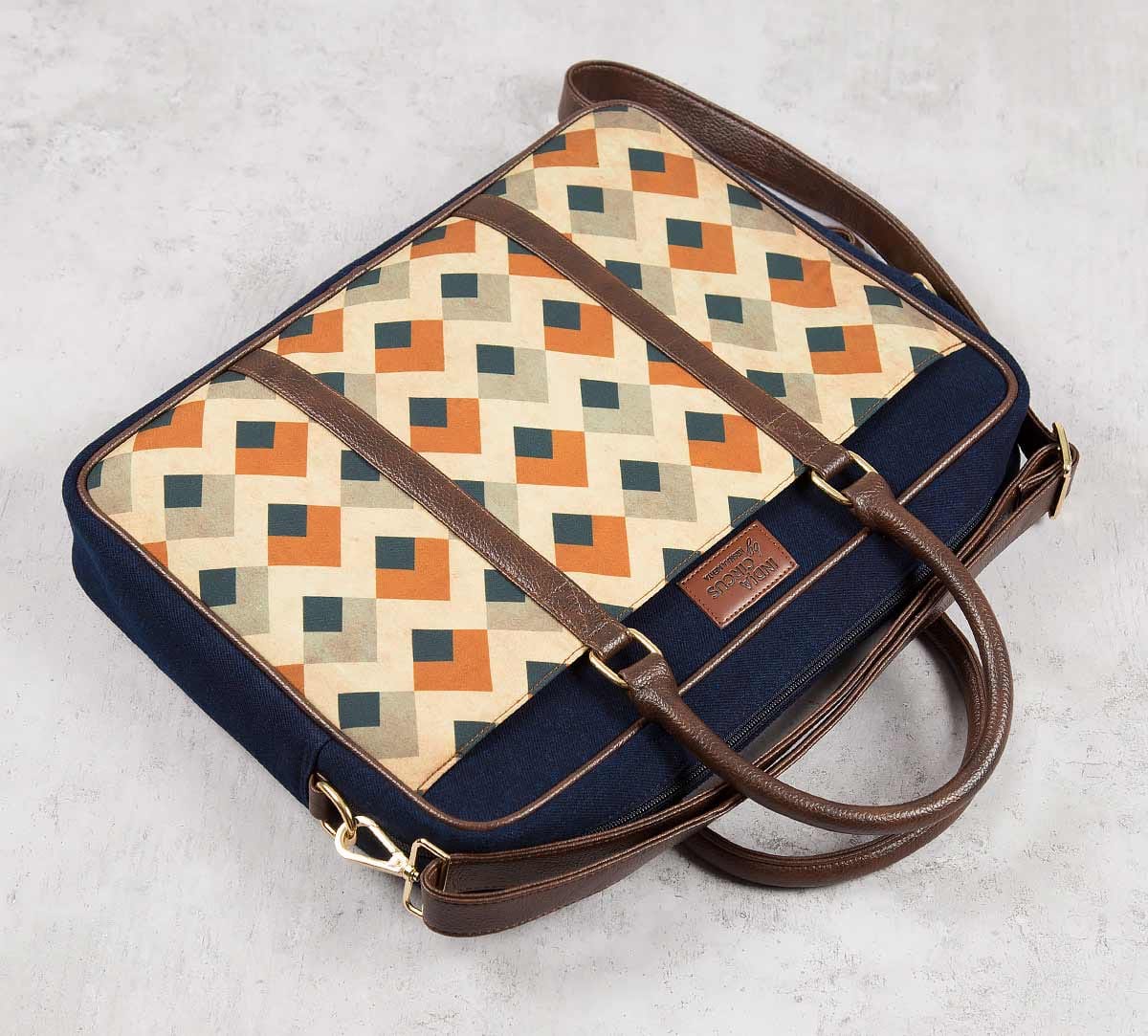 Tiled Inception Denim Laptop Bag