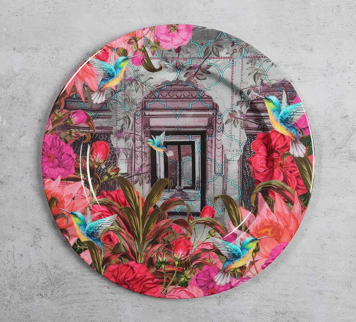 Trapped Bluebird Iron Decor Plate