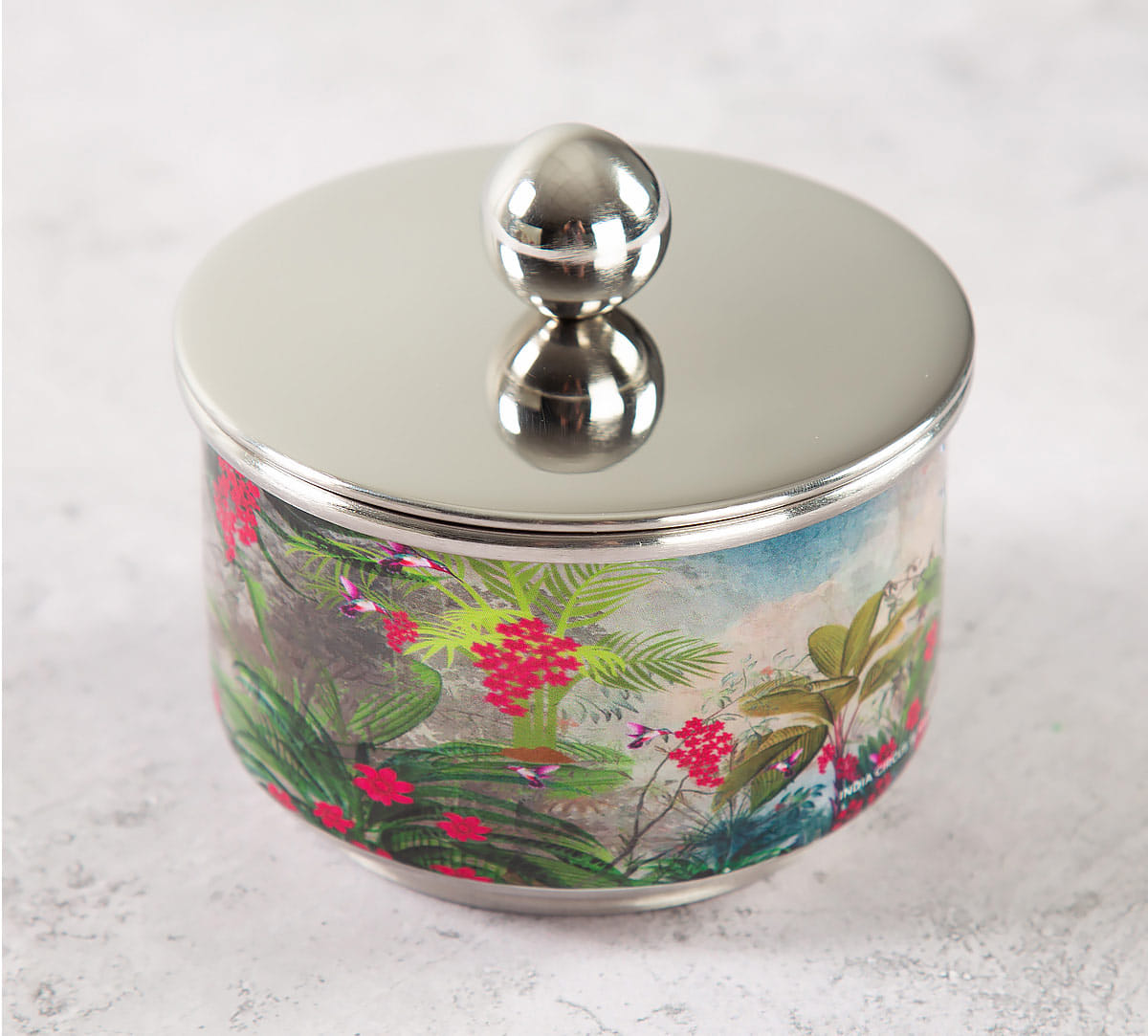 Tropical View Steel Bowl with Lid