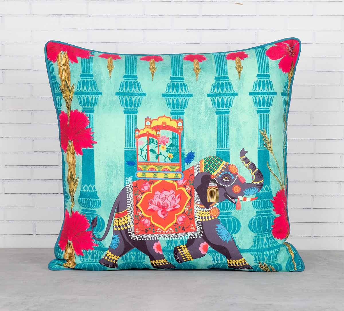 Tusker Chariot Satin Blend Cushion Cover