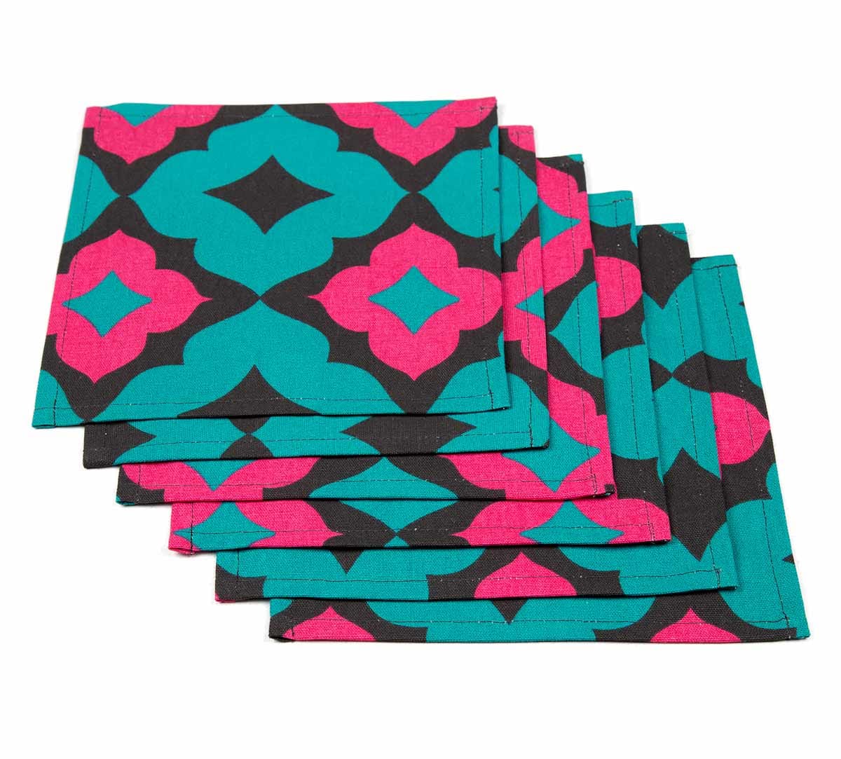 Ultramarine Tracery Cocktail Napkins (Set of 6)