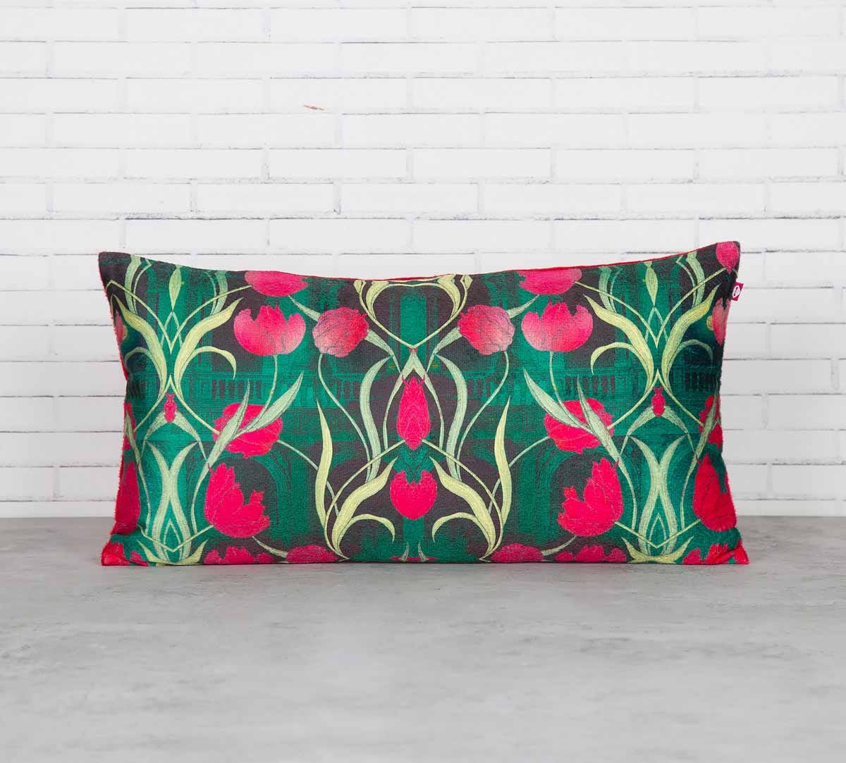 Waves of Blossom 16" x 8" Blended Velvet Cushion Cover