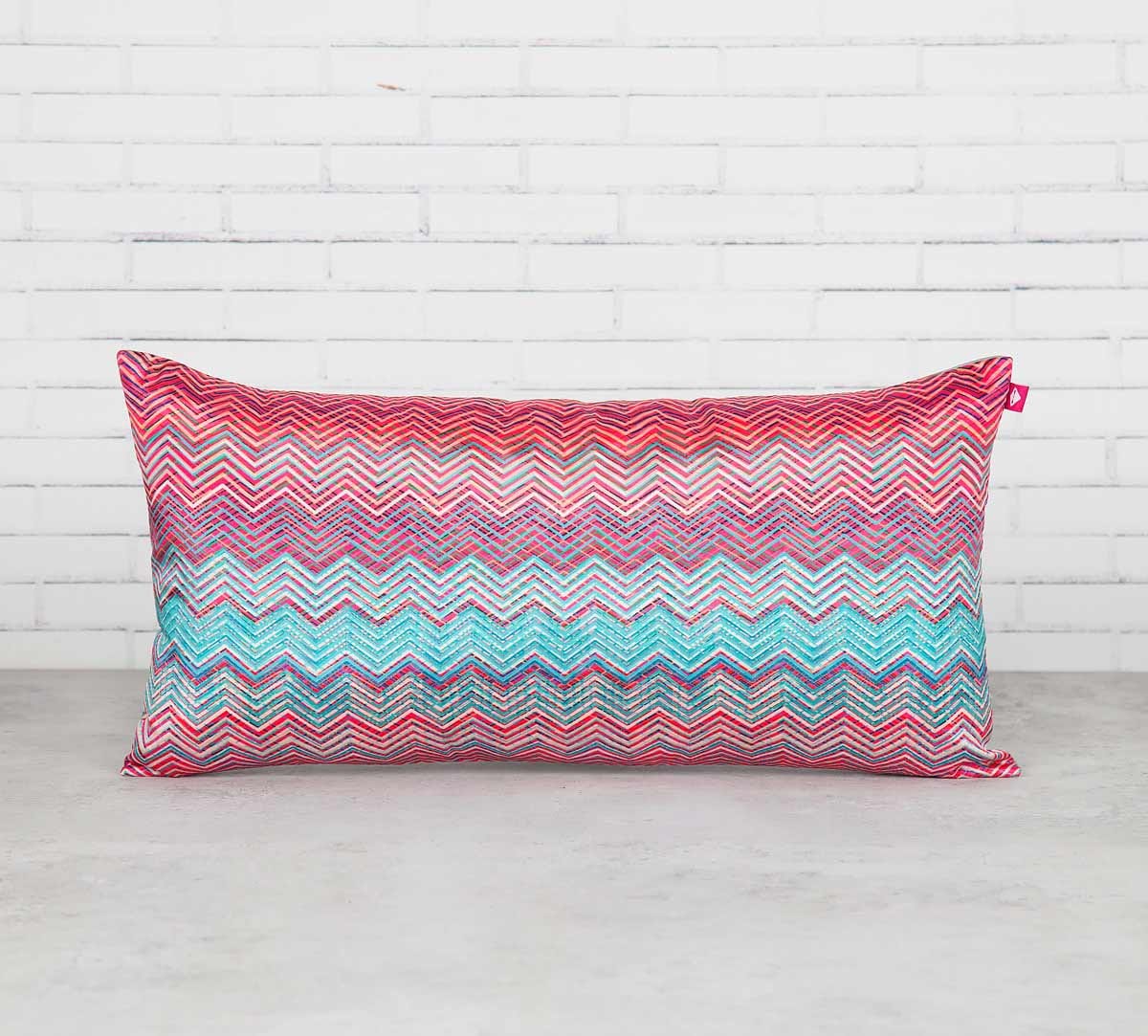 Waves of Chevron 16" x 8" Blended Taf Silk Cushion Cover