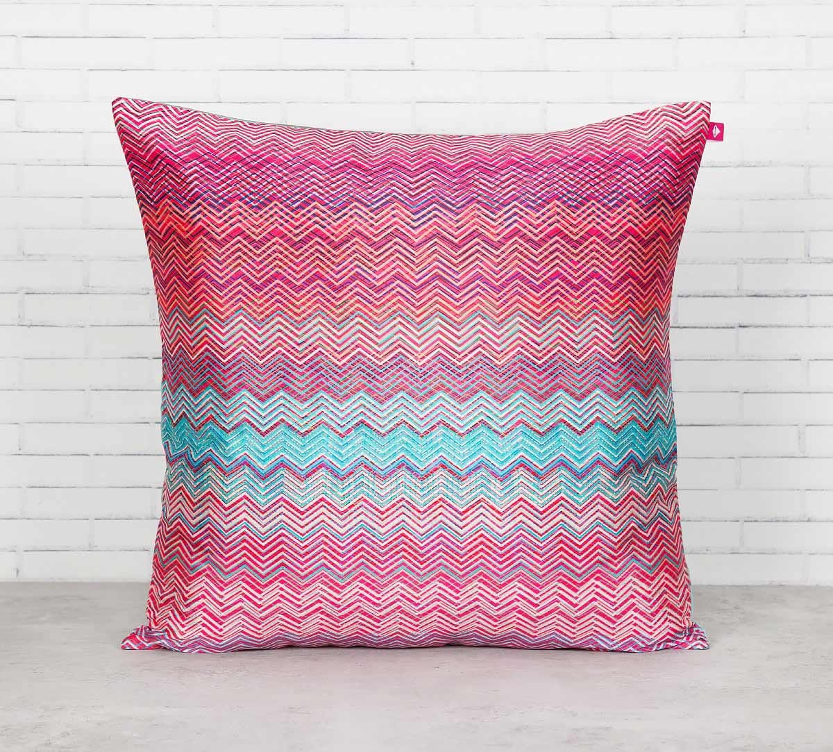 Waves of Chevron Blended Taf Silk Cushion Cover