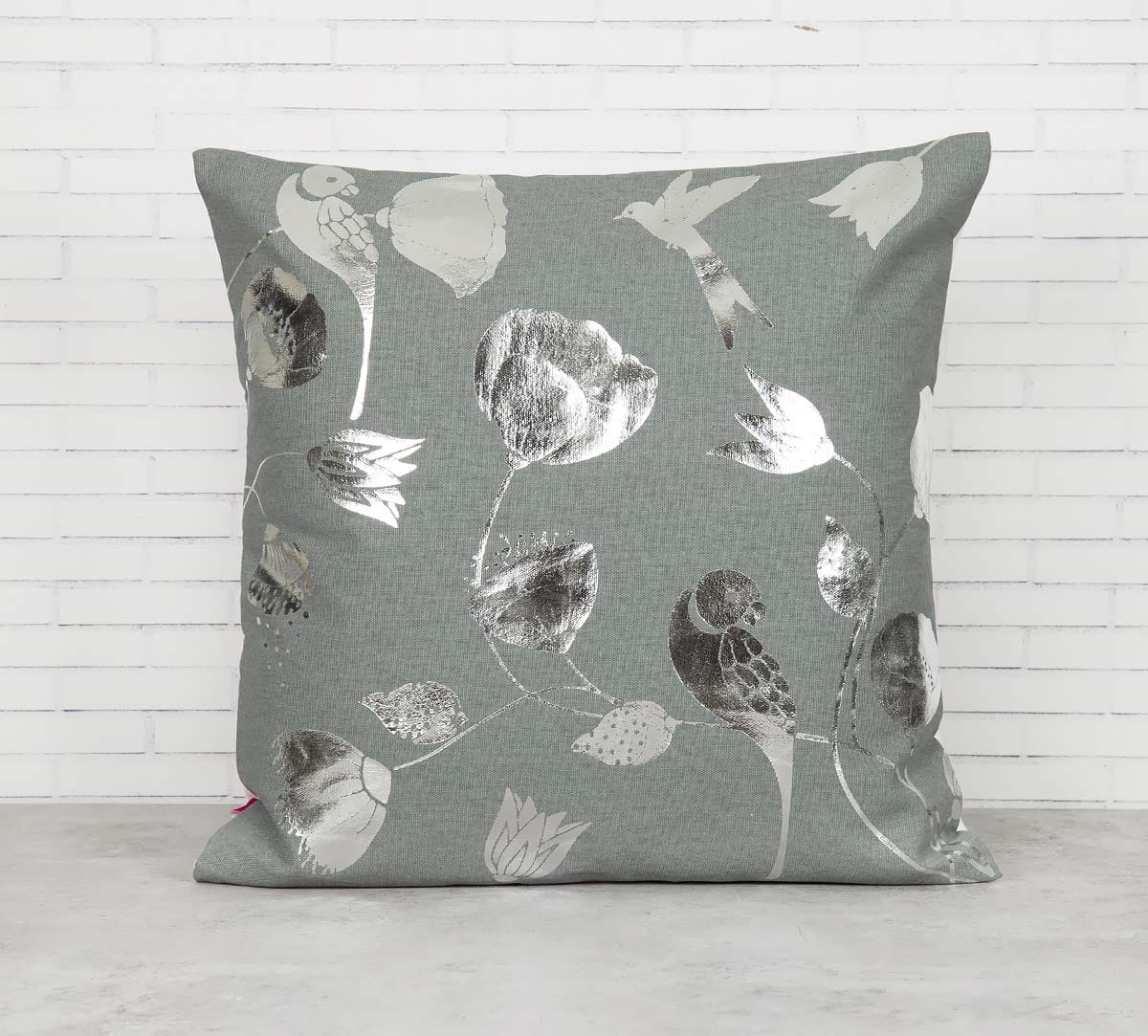 Whispering Birds Foil Cushion Cover