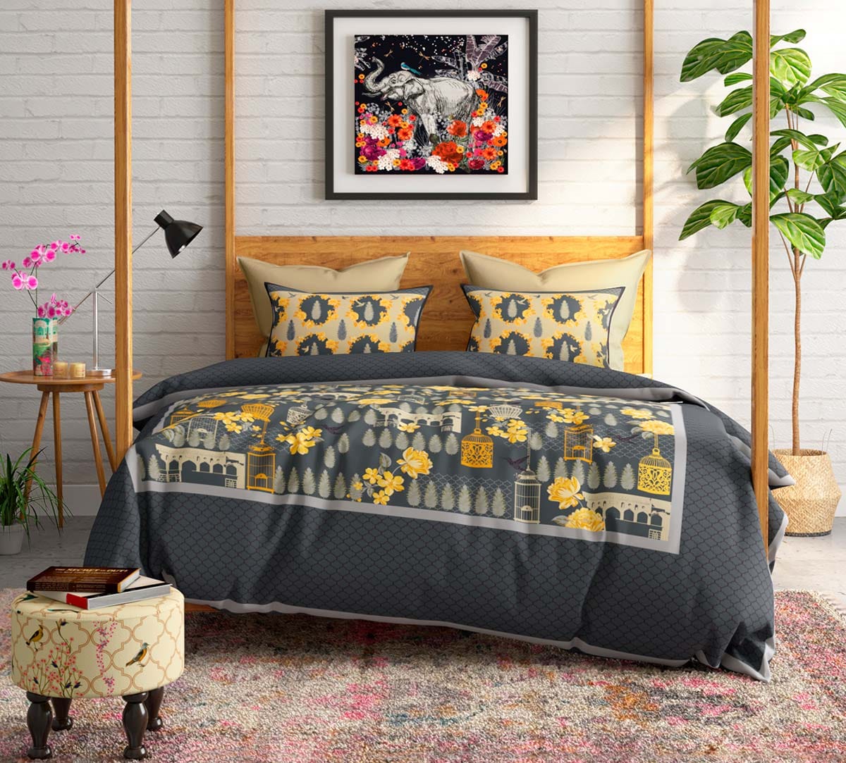 Yellow Capital Bedsheet Set