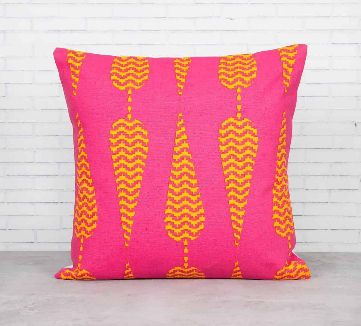 Conifer Spades Pink Cotton Cushion Cover