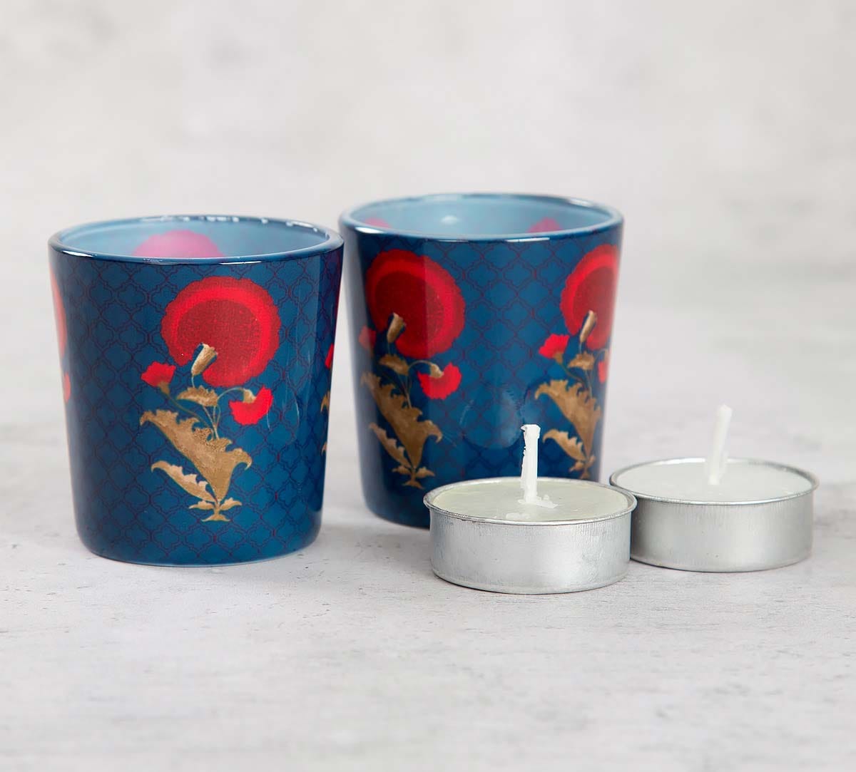 Flower Regalia Tea Light Holder Set of 2