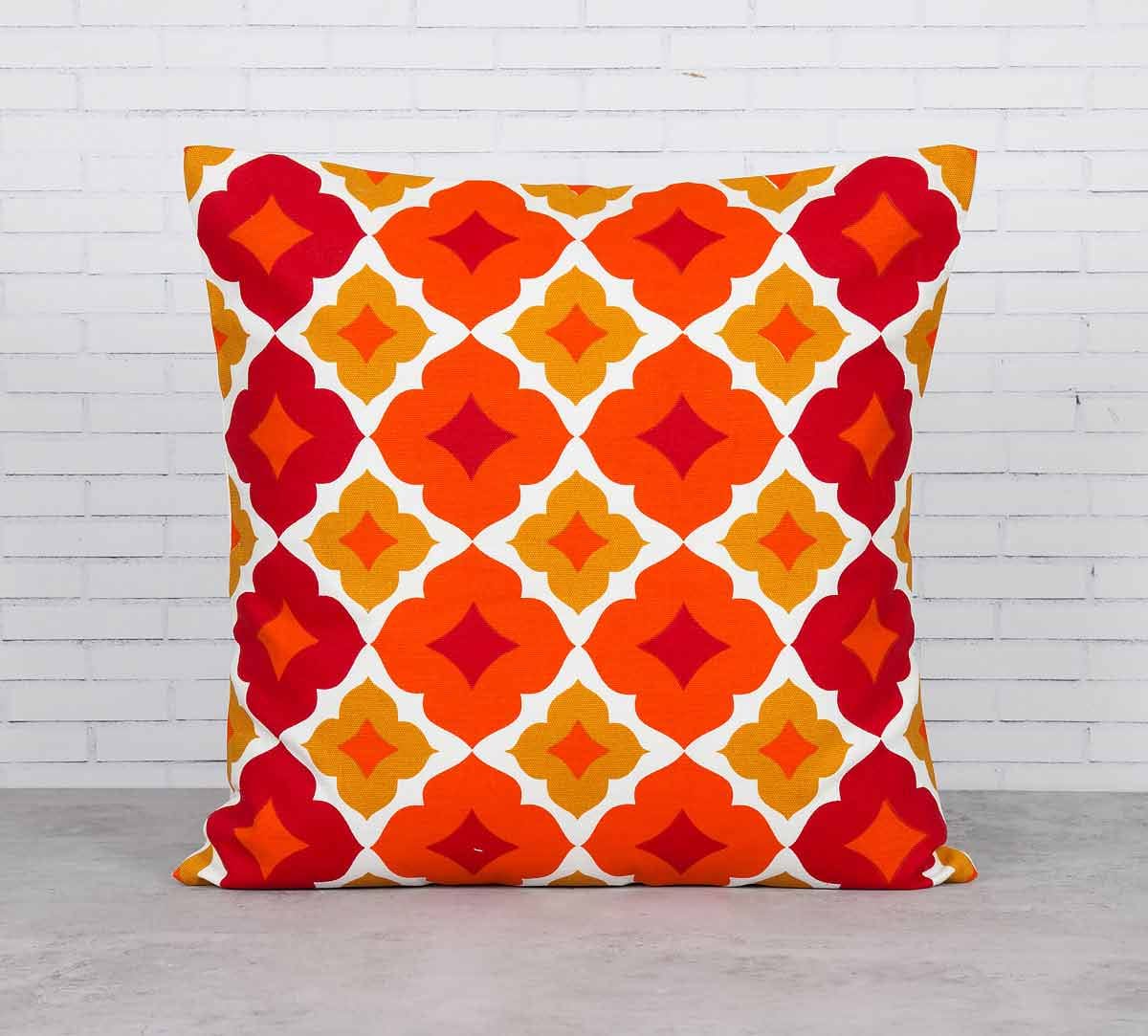 Summer Tracery Ginger Cotton Cushion Cover