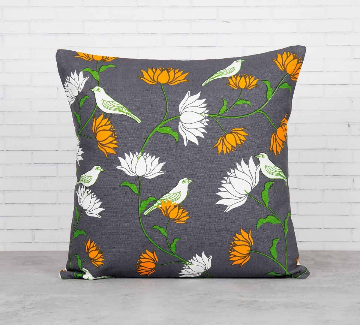 Yield of Divinity Grey Cotton Cushion Cover