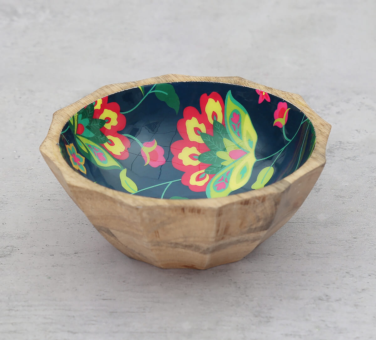 Cyanic Pop Burst Small Wooden Bowl