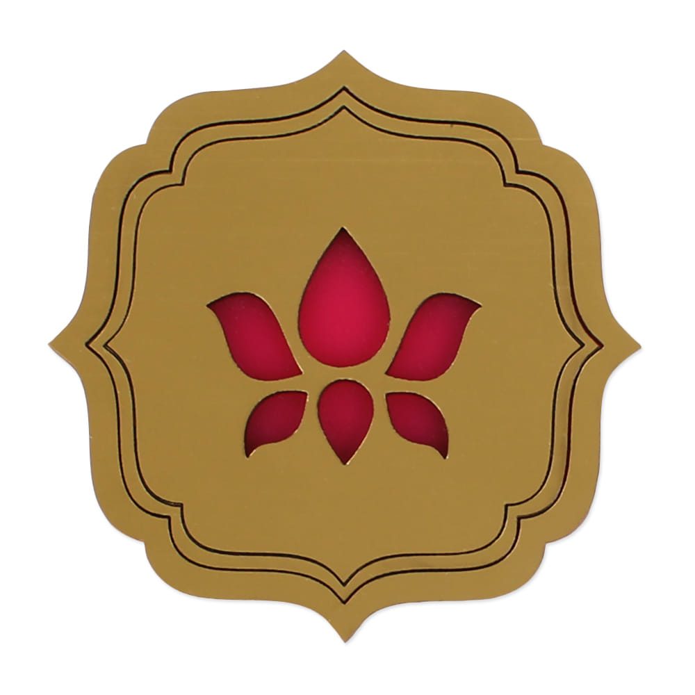 Mahogany Wink Lotus Coasters - (Set of 6)