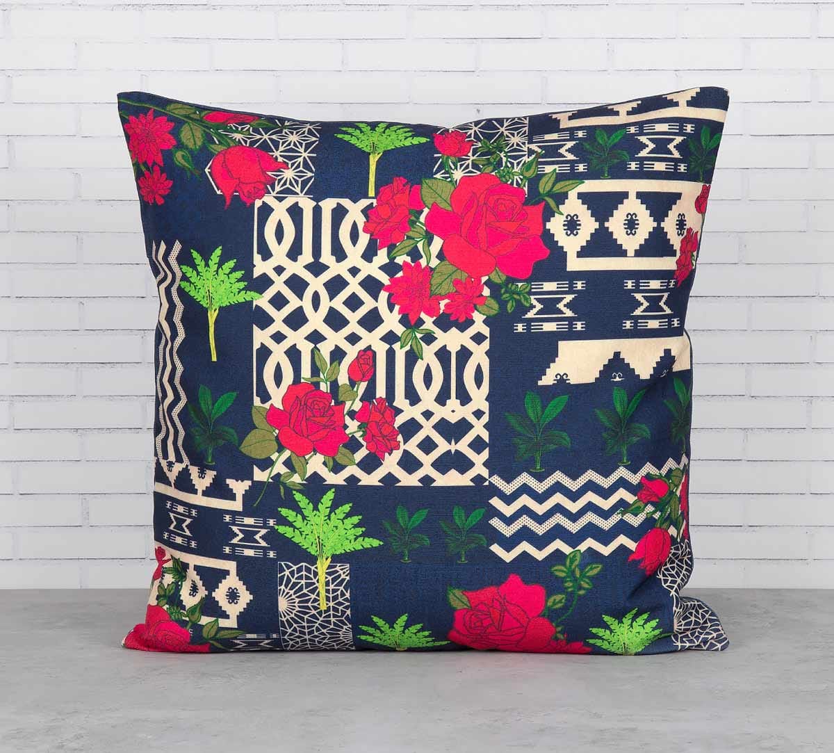 Monochrome Ensemble Canvas Blend Cushion Cover