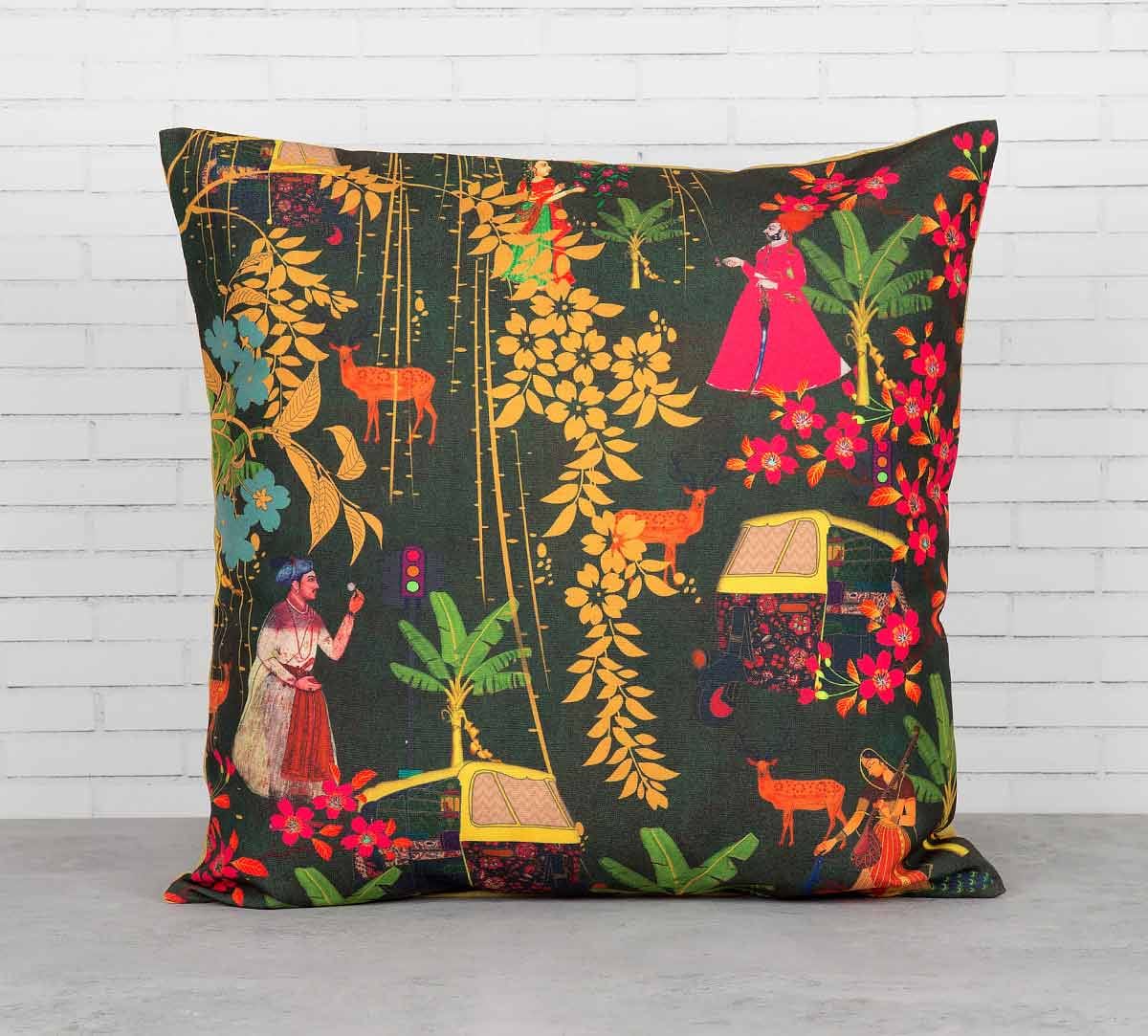 Mughal Traffic Canvas Blend Cushion Cover