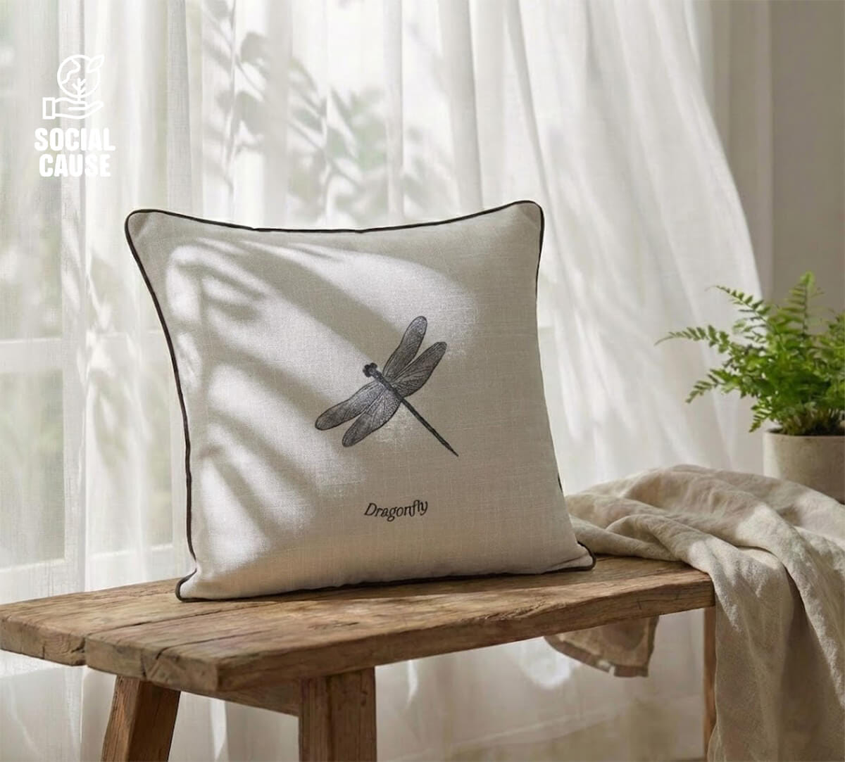 NGCPR Collection - Dragonfly Monochrome 16"x16" Cushion Covers