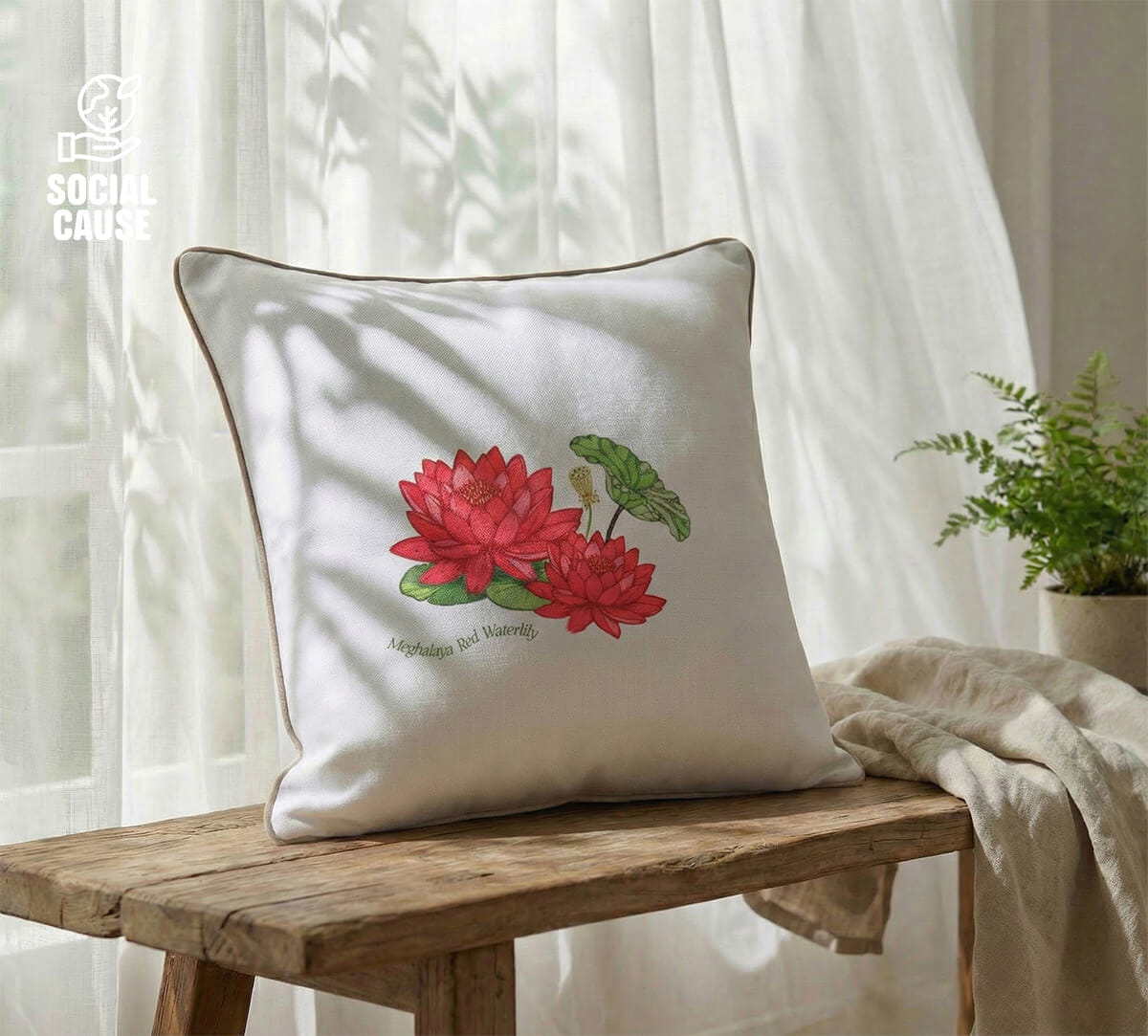 NGCPR Collection - Meghalaya Water Lily 16"x16" Cushion Covers