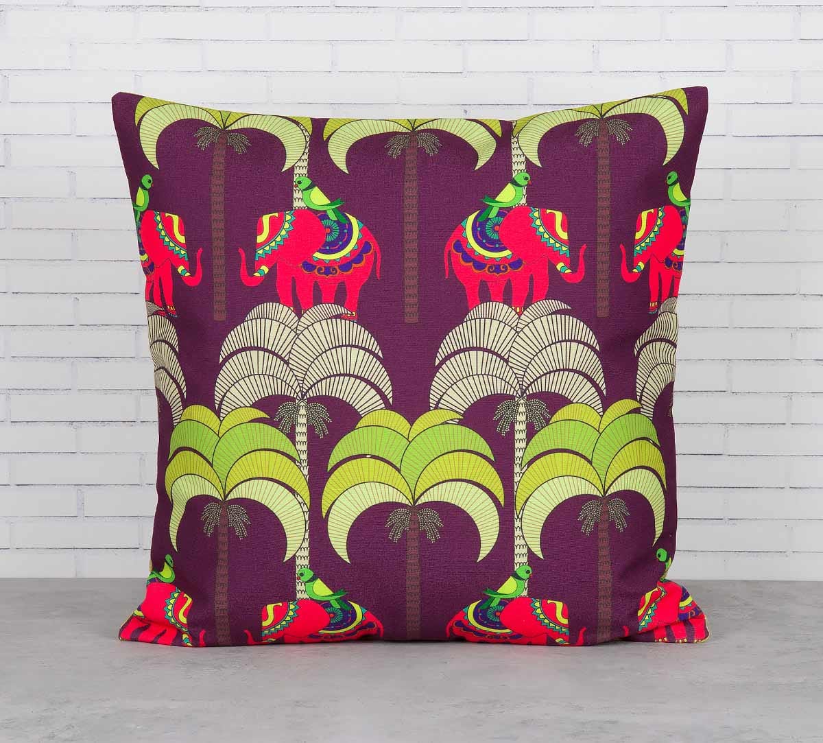 Palmeria Tusker Reiteration Canvas Blend Cushion Cover