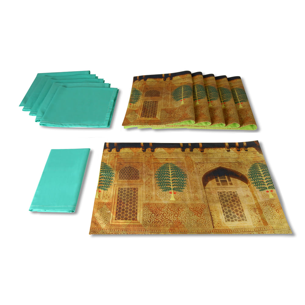 Sepia Magic Table Mat and Napkin(Set of 6)