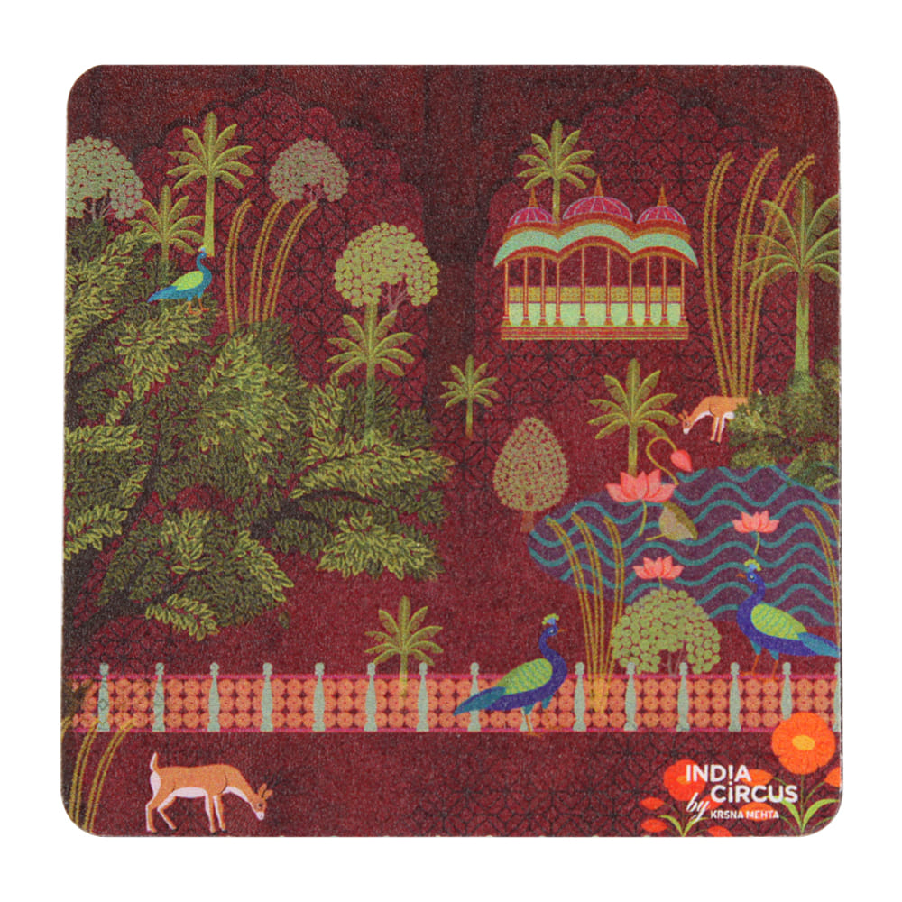 Peacock's Palace Rubber Coasters - (Set of 6)