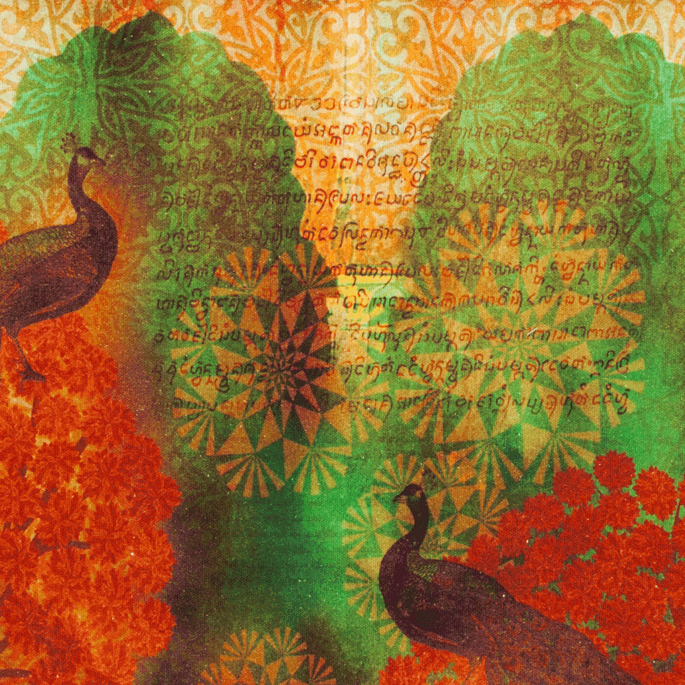 Sunset Peacocks Table Runner